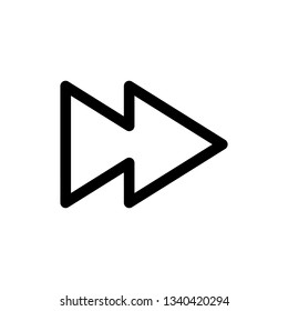 Arrow icon simple flat style outline illustration.