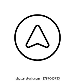 Icono de flecha arriba. Línea simple, contorno de elementos vectoriales de iconos de puntero para ui y ux, sitio web o aplicación móvil