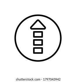 Icono de flecha arriba. Línea simple, contorno de elementos vectoriales de iconos de puntero para ui y ux, sitio web o aplicación móvil