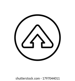 Icono de flecha arriba. Línea simple, contorno de elementos vectoriales de iconos de puntero para ui y ux, sitio web o aplicación móvil