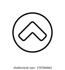 Icono de flecha arriba. Línea simple, contorno de elementos vectoriales de iconos de puntero para ui y ux, sitio web o aplicación móvil