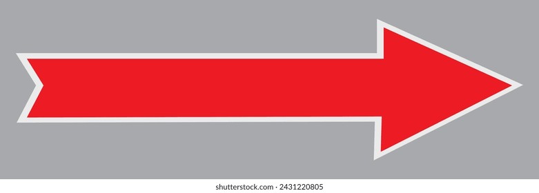 Arrow icon. Simple long vector arrow illustration. Black icon.