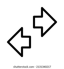 Icono de flecha estilo de esquema simple para el sitio web y el proyecto de aplicación
