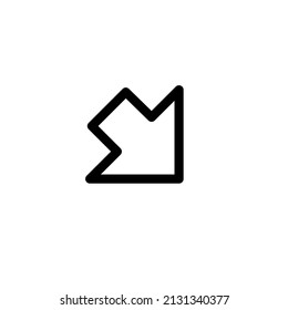 Pfeilsymbol: einfacher Rahmenstil für Website- und Anwendungsprojekte
