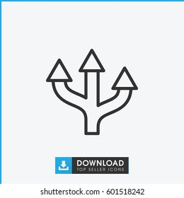 arrow icon. simple outline arrow vector icon. on white background.