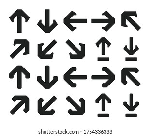 Arrow icon in simple solid style. Arrows vector collection with elegant style and black color. Black symbol isolated on white background. Eps 10