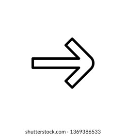 arrow icon. Simple thin line, outline vector of Arrows icons for UI and UX, website or mobile application