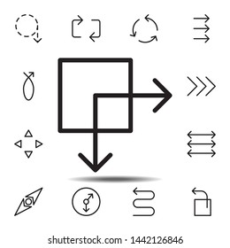 arrow icon. Simple thin line, outline vector element of Arrow icons set for UI and UX, website or mobile application