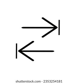Arrow icon. Simple thin line. Flat design.
