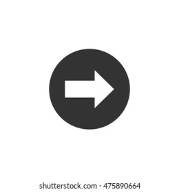 Arrow icon in single color. Direction move forward shopping checkout