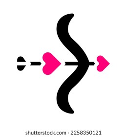 arrow icon solid black pink style valentine illustration vector element and symbol perfect. Icon sign from modern collection for web.