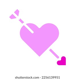 arrow icon solid pink style valentine illustration vector element and symbol perfect. Icon sign from modern collection for web.