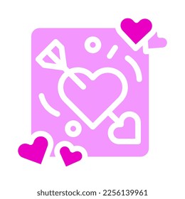 arrow icon solid pink style valentine illustration vector element and symbol perfect. Icon sign from modern collection for web.