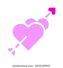 arrow icon solid pink style valentine illustration vector element and symbol perfect. Icon sign from modern collection for web.