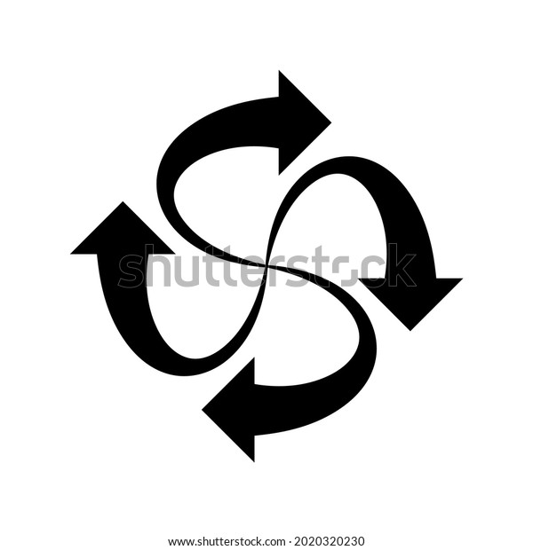 arrow icon spreading from center, arrow\
rotating clockwise