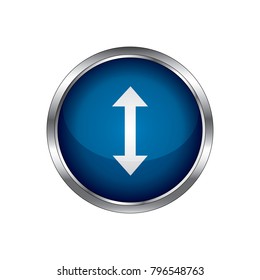 arrow icon, arrow square glossy chrome silver metallic web icon, arrow blue glossy web icon.