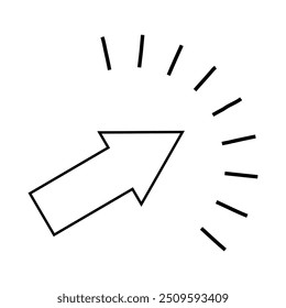 Icono de flecha. Cursor de flecha de stock con en el fondo blanco. Sitios web de neón de ratón de computadora aislados iconos de flecha negra. Ilustración vectorial.Eps 10