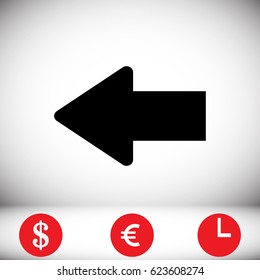  arrow icon, stock vector illustration flat design style