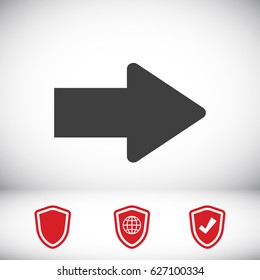  arrow icon, stock vector illustration flat design style