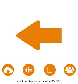  arrow icon, stock vector illustration flat design style