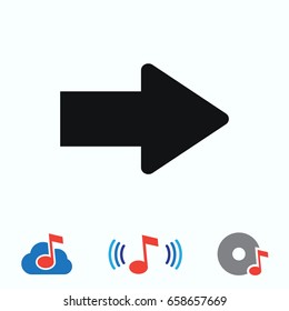  arrow icon, stock vector illustration flat design style