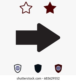  arrow icon, stock vector illustration flat design style
