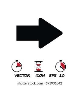  arrow icon, stock vector illustration flat design style