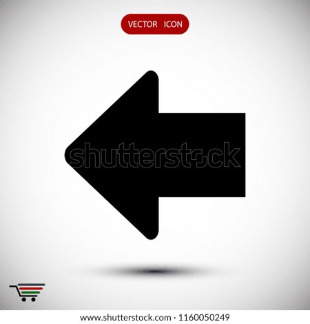  arrow icon, stock vector illustration flat design style