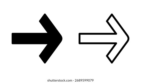 Arrow icon symbol for apps and websites. Arrow sign and symbol for web design.