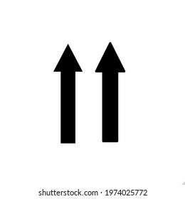Arrow up icon or symbol  isolated on white background 