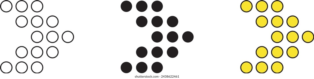Arrow icon, Symbol in lined, isolated and colored style. Vector Illustration