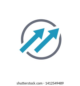 arrow up icon symbol logo template