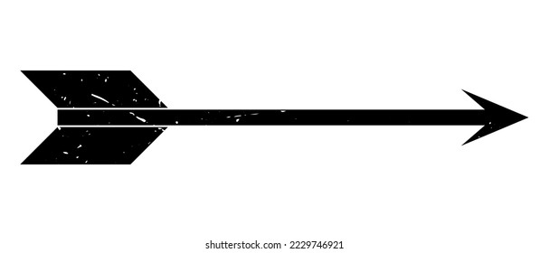 Arrow icon. Arrow symbol. Vector illustration with floating point. Black silhouette of an arrow on a white background.