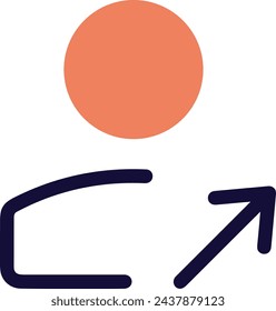 Pfeilsymbol-Vektorbild mit Farbe für Elementdesign