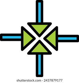 Icono de flecha símbolo de imagen vectorial con color para el diseño de elementos