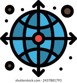 Pfeilsymbol-Vektorbild mit Farbe für Elementdesign