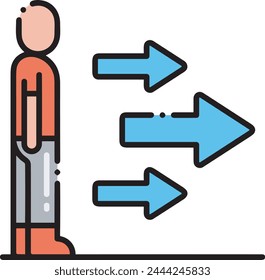 Símbolo de flecha Imagen de Vector con color para el diseño de elementos