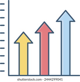 Arrow icon symbol vector image with color for element design