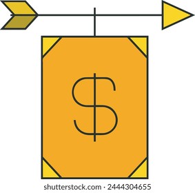 Arrow icon symbol vector image with color for element design