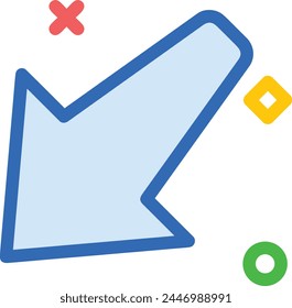 Arrow icon symbol vector image with color for element design
