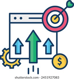 Arrow icon symbol vector image with color for element design