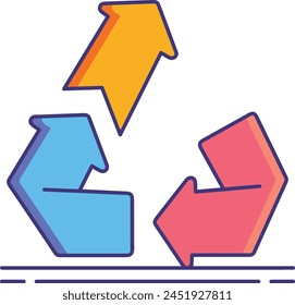Arrow icon symbol vector image with color for element design