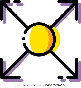 Arrow icon symbol vector image with color for element design