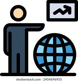 Arrow icon symbol vector image with color for element design
