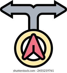 Arrow icon symbol vector image with color for element design