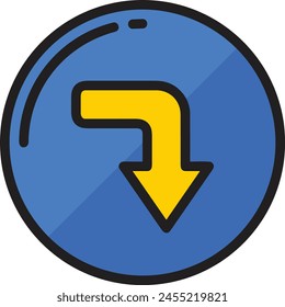 Arrow icon symbol vector image with color for element design