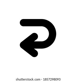 Símbolo de icono de flecha vector en fondo blanco