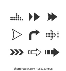 Arrow icon template color editable. Arrow symbol vector sign isolated on white background.