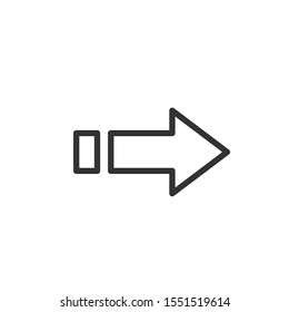 Arrow icon template color editable. Arrow symbol vector sign isolated on white background.