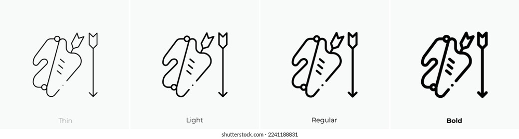 arrow icon. Thin, Light Regular And Bold style design isolated on white background
